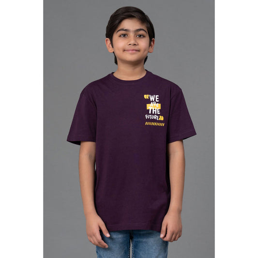 RedTape Unisex Kids T-Shirt- Best in Comfort| Cotton| Dark Purple Colour| Round Neck| Casual Look