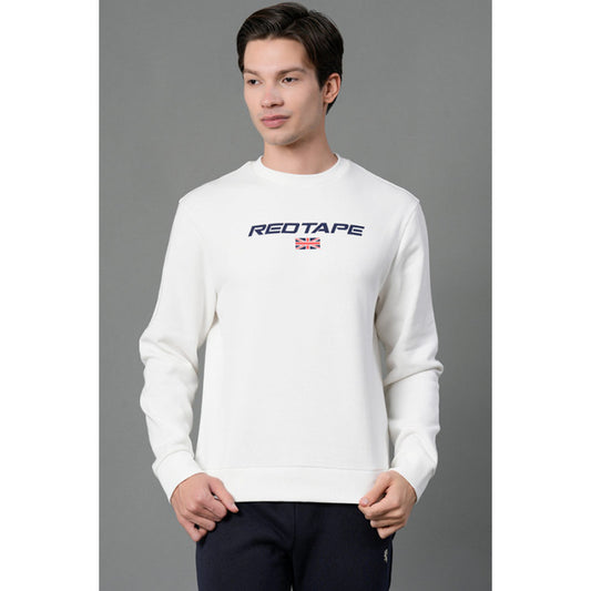 RedTape Men's Off White Graphic Print Sweatshirt