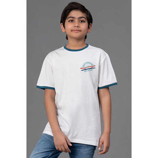 RedTape Unisex Kids T-Shirt- Best in Comfort| Cotton| White Colour| Round Neck| Regular Look