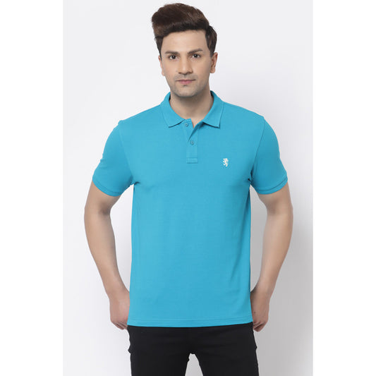 RedTape Men's Blue Polo Neck T-Shirt
