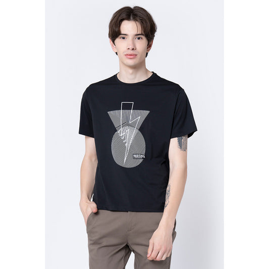 RedTape Men's Black Graphic Print Activewear T-Shirt