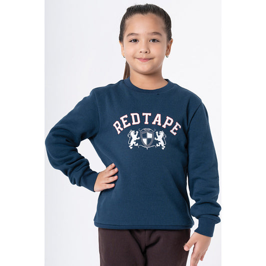 RedTape Kids Unisex Deep Blue Graphic Print Sweatshirt