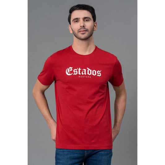 RedTape Men Casual Graphic Print T-Shirt | Comfortable Half Sleeve T-Shirt | Round Neck Printed Cotton T-Shirt
