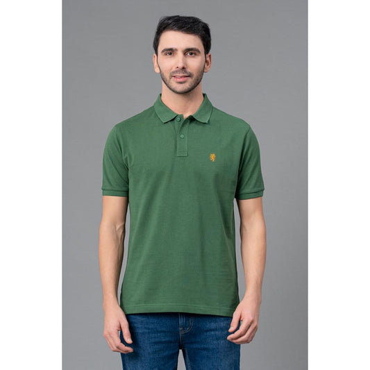 RedTape Green Mens Polo T-Shirt | Casual Cotton T-Shirt | Half Sleeves Polo T-Shirt