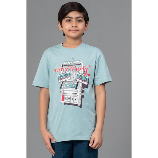 RedTape Unisex T-Shirt for Kids- Best in Comfort| Cotton| Light Sea Green Colour| Round Neck| Casual Look