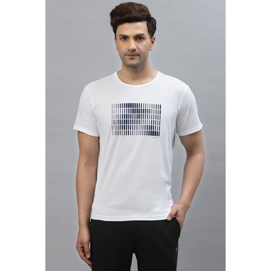 RedTape Men's White Round Neck Activewear T-Shirt
