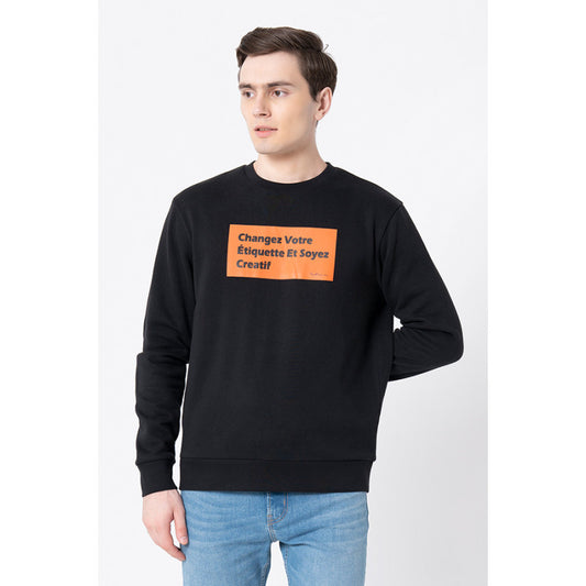 RedTape Men's Black Graphic Print Sweatshirt