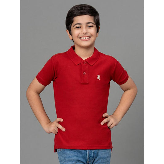RedTape Red T-Shirt for Boys | Comfortable and Durable