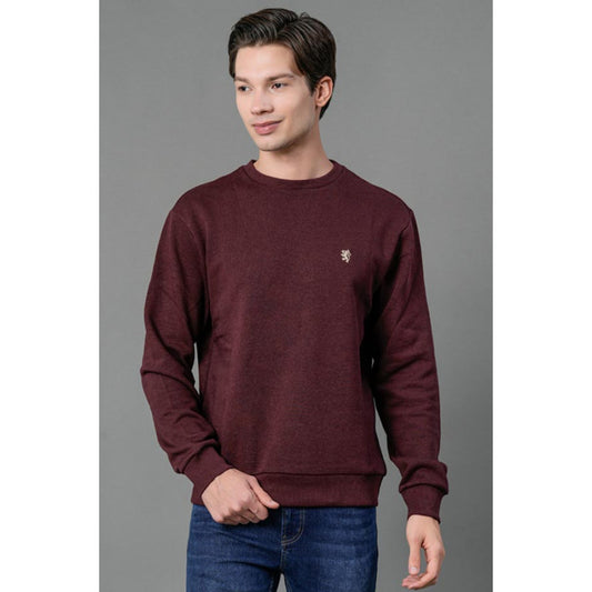 RedTape Men's Maroon Melange Solid Sweatshirt