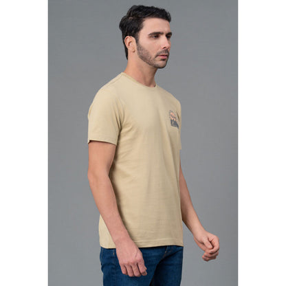 RedTape Casual Olive T-Shirt for Men | Graphic Print Half Sleeve T-Shirt | Round Neck Cotton T-Shirt
