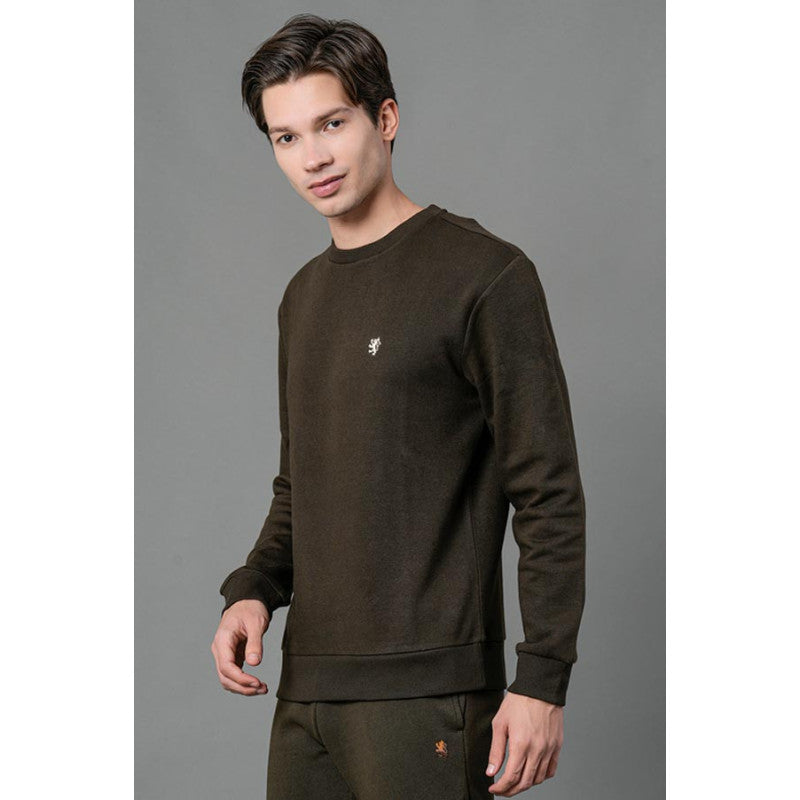 RedTape Men's Dark Olive Solid Sweatshirt