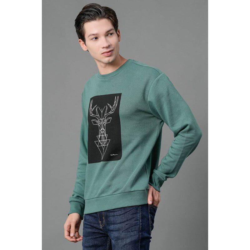 RedTape Men's Slate Green Graphic Print Sweatshirt
