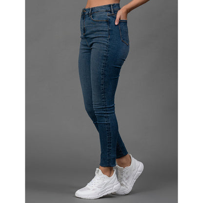 Mode by RedTape Jeans for Women| Mid Blue | Comfortable & Breathable | Durable & Moisture Absorbent | Skinny Fit