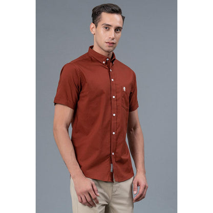 RedTape Men's Casual Rust Color Shirt  | Solid Casual Shirt | Cotton Comfortable Shirt for Men