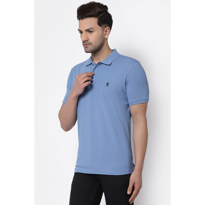 RedTape Men's Slate Blue Polo Neck T-Shirt
