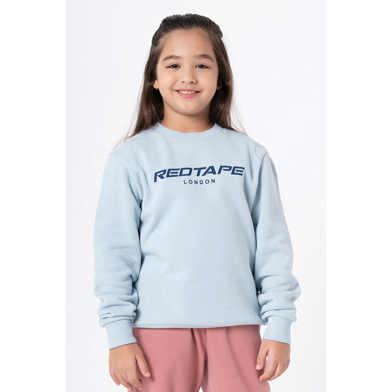 RedTape Kids Unisex Light Blue Printed Sweatshirt