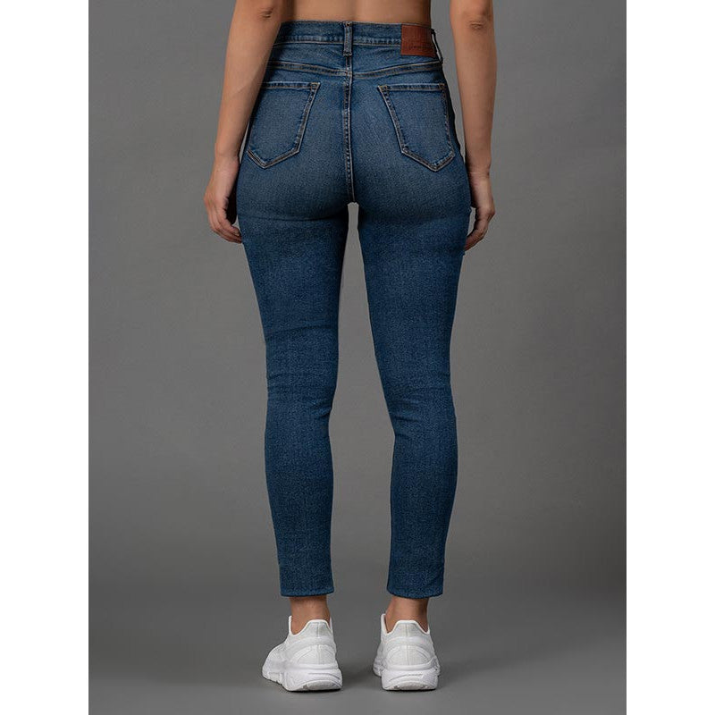 Mode by RedTape Jeans for Women| Mid Blue | Comfortable & Breathable | Durable & Moisture Absorbent | Skinny Fit