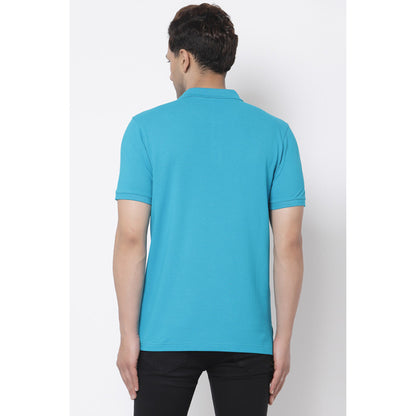 RedTape Men's Blue Polo Neck T-Shirt