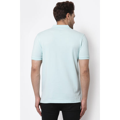 RedTape Men's Mint Blue Polo Neck T-Shirt