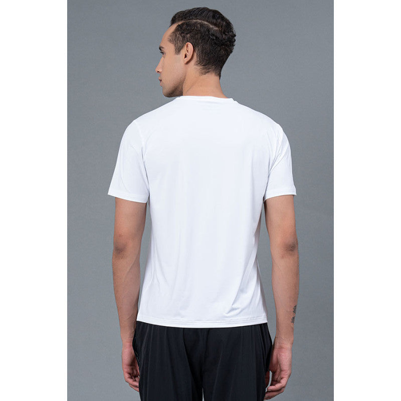 RedTape White Men's T-Shirt | Graphic Print Half Sleeves T-Shirt | Regular Nylon T-Shirt
