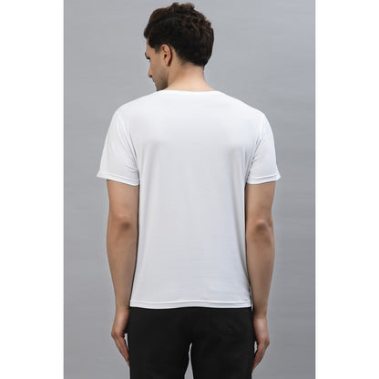 RedTape Men's White Round Neck Activewear T-Shirt