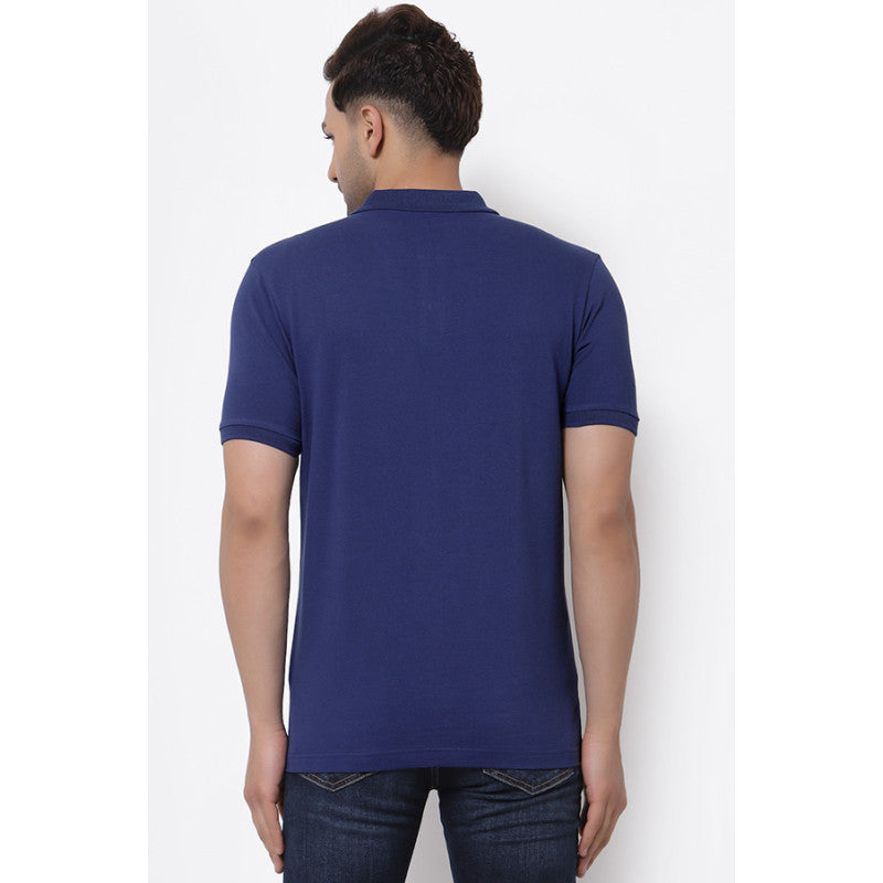RedTape Men's Dark Blue Polo Neck T-Shirt