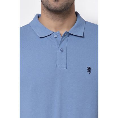 RedTape Men's Slate Blue Polo Neck T-Shirt