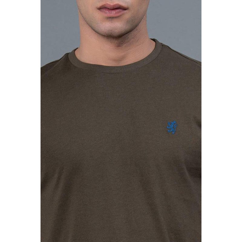RedTape Dark Olive  Men's T-Shirt | Half Sleeves T-Shirt | Casual Cotton T-Shirt