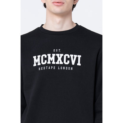 RedTape Men's Black Printed Sweatshirt