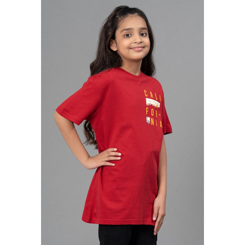 RedTape Unisex T-Shirt for Kids- Best in Comfort| Cotton| Red Colour| Round Neck| Casual Look