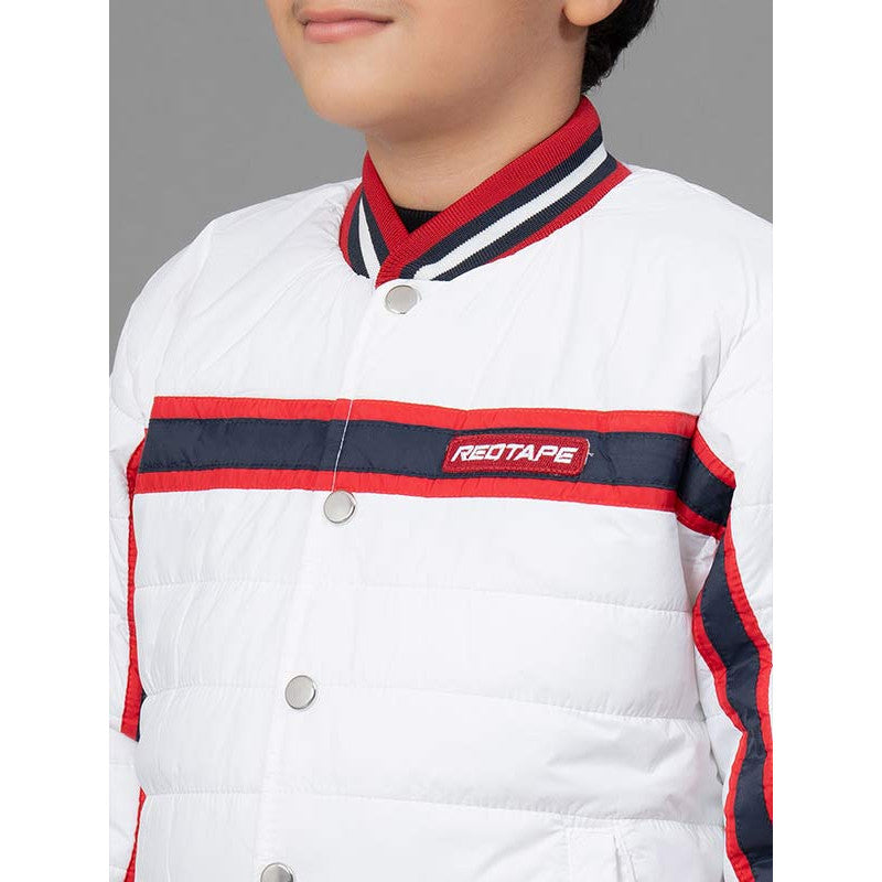 RedTape White Jacket for Boy | Comfortable & Durable