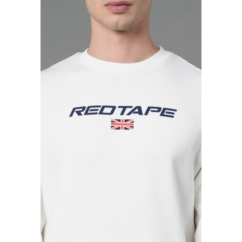 RedTape Men's Off White Graphic Print Sweatshirt