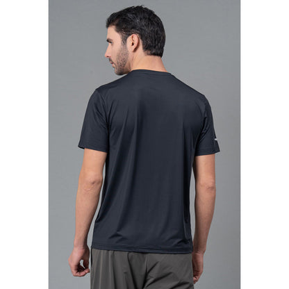 RedTape Black Sports T-Shirt for Men | Half Sleeve Sports T-Shirt | Round Neck Graphic Print T-Shirt