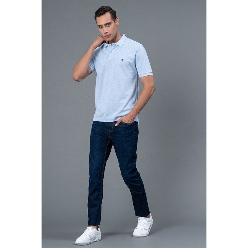 RedTape Lt. Blue Melange Men's Polo T-Shirt | Half Sleeves Polo T-Shirt | Casual Cotton T-Shirt