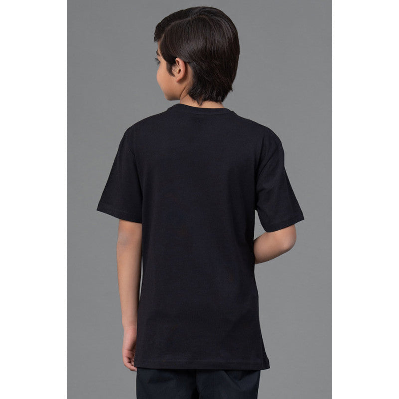 RedTape Kids Unisex T-Shirt- Best in Comfort| Cotton| Black Colour| Round Neck| Regular Fit