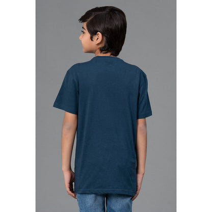 RedTape Unisex Kids T-Shirt- Best in Comfort and ease| Cotton| Deep Blue Colour| Round Neck| Regular Fit with chest print.