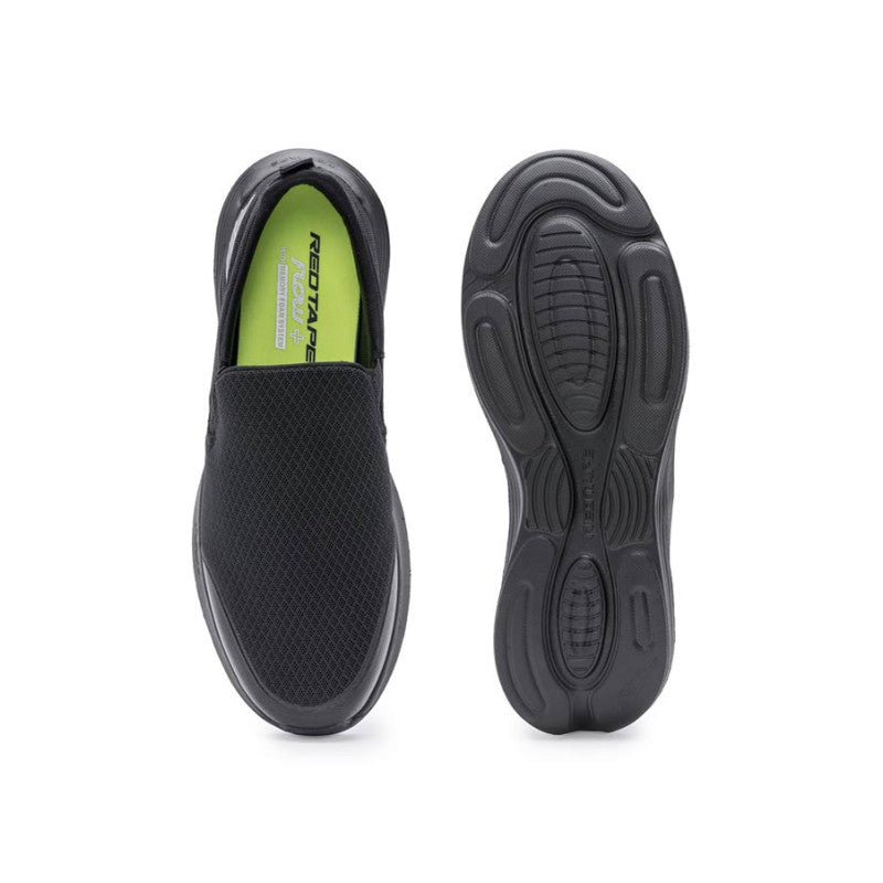 RedTape Black Sports Shoes for Men's- Slip-On, Perfect Walking Shoes for Men