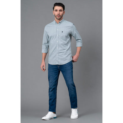 RedTape Blue Cotton Shirt for Men | Casual Full Sleeves Cotton Shirt