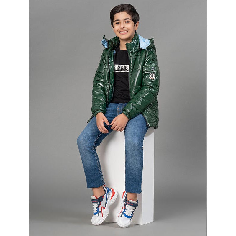 RedTape Green Jacket for Kids | Comfortable and Stylish