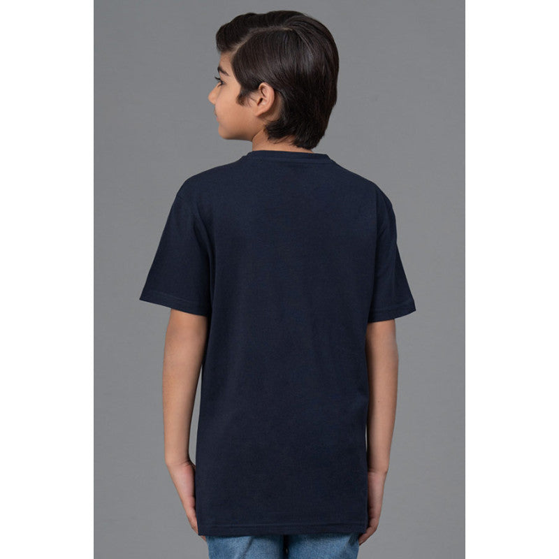 RedTape Unisex T-Shirt for Kids- Best in Comfort| Cotton| Navy Colour| Round Neck| Regular Fit