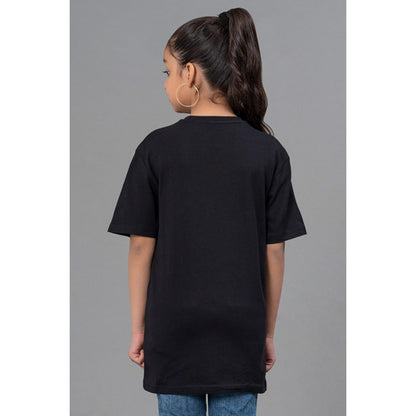 RedTape Kids Unisex T-Shirt- Best in Comfort| Cotton| Black Colour| Round Neck| Casual Look