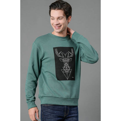 RedTape Men's Slate Green Graphic Print Sweatshirt