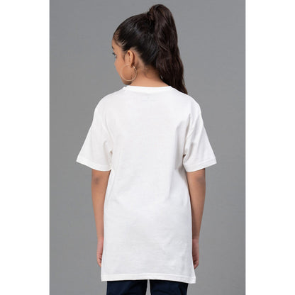 RedTape Unisex Kids T-Shirt- Best in Comfort| Cotton| White Colour| Round Neck| Casual Look