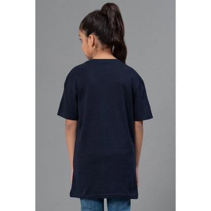 RedTape Unisex Kids T-Shirt- Best in Comfort| Cotton| Navy Colour| Round Neck| Casual Look