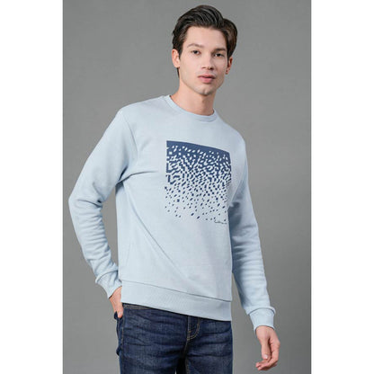 RedTape Men's Light Blue Graphic Print Sweatshirt