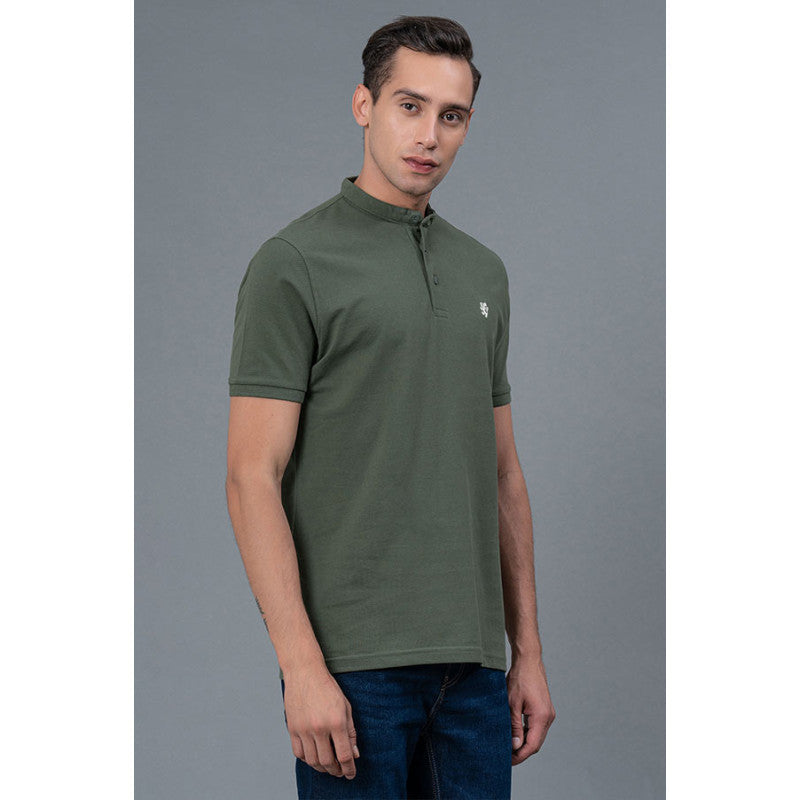 RedTape Men's Casual Henley T-Shirt | Solid Cotton T-Shirt | Half Sleeves T-Shirt