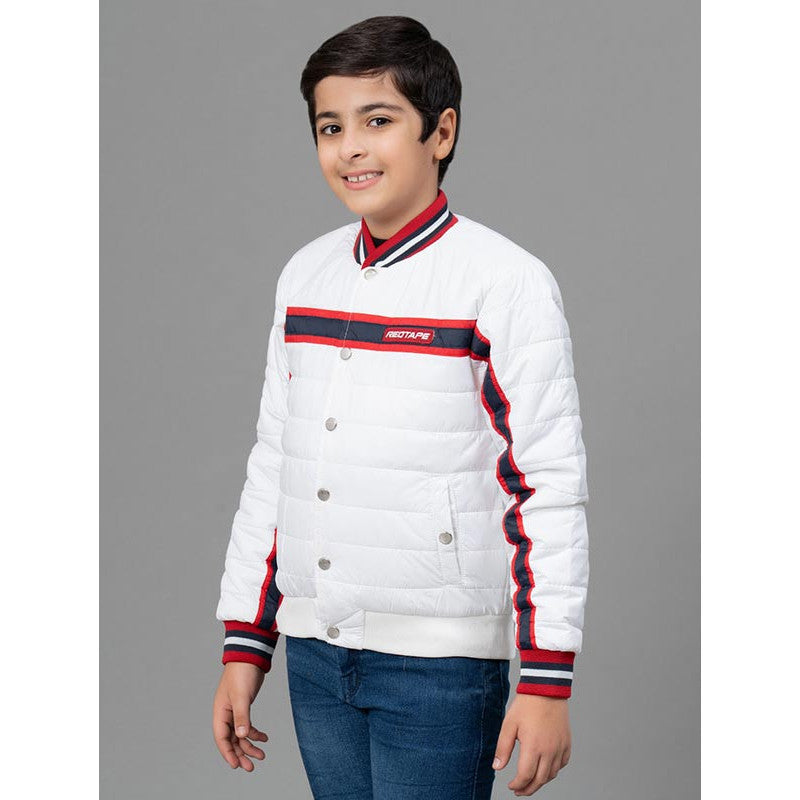RedTape White Jacket for Boy | Comfortable & Durable