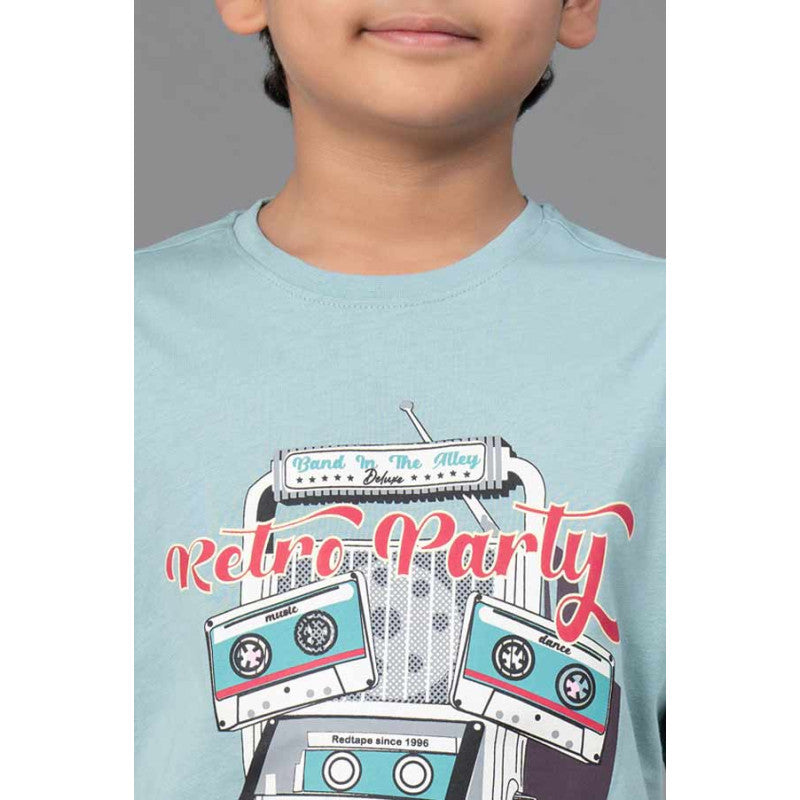 RedTape Unisex T-Shirt for Kids- Best in Comfort| Cotton| Light Sea Green Colour| Round Neck| Casual Look