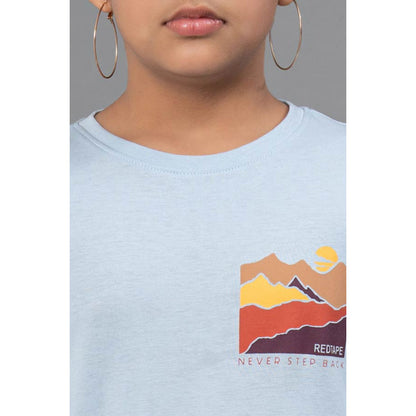 RedTape Unisex Kids T-Shirt- Best in Comfort| Cotton| Ice Blue Colour| Regular look| Round Neck pattern