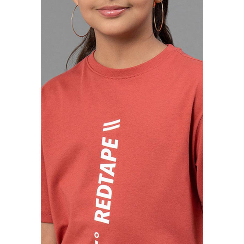 RedTape Unisex Kids T-Shirt- Best in Comfort| Cotton| Cool Pink Colour| Regular look| Round Neck pattern
